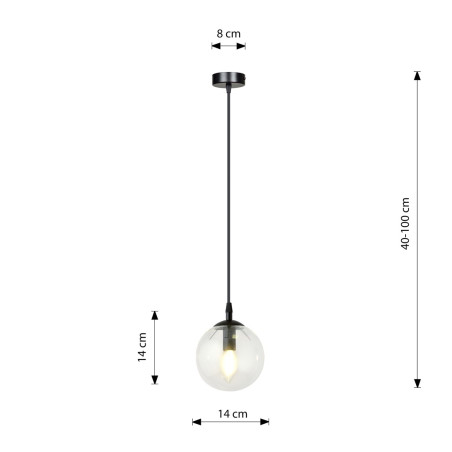 Lampa wisząca  COSMO 1 BL TRANSPARENT 711/1 EMIBIG