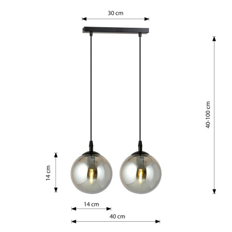 Lampa wisząca  COSMO 2 BL GRAFIT 712/2 EMIBIG