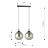 Lampa wisząca  COSMO 2 BL GRAFIT 712/2 EMIBIG