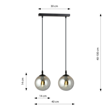 Lampa wisząca  COSMO 2 BL GRAFIT 712/2 EMIBIG