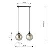 Lampa wisząca  COSMO 2 BL GRAFIT 712/2 EMIBIG