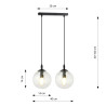 Lampa wisząca  COSMO 2 BL TRANSPARENT 711/2 EMIBIG