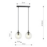 Lampa wisząca  COSMO 2 BL TRANSPARENT 711/2 EMIBIG