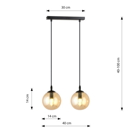 Lampa wisząca  COSMO 2 BL MIODOWY 713/2 EMIBIG