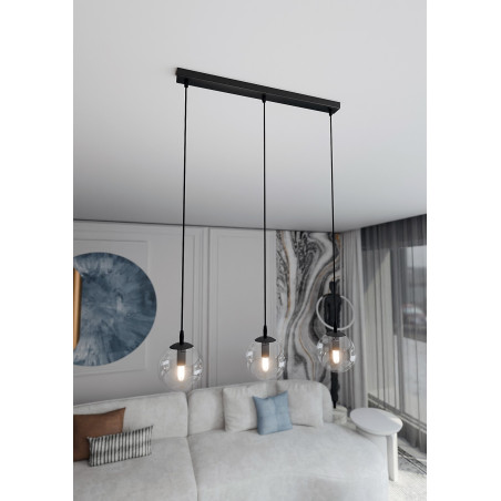 Lampa wisząca  COSMO 3 BL TRANSPARENT 711/3 EMIBIG
