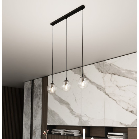 Lampa wisząca  COSMO 3 BL TRANSPARENT 711/3 EMIBIG