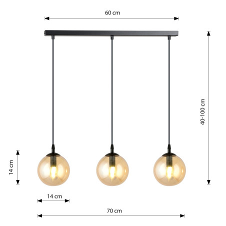 Lampa wisząca  COSMO 3 BL MIODOWY 713/3 EMIBIG