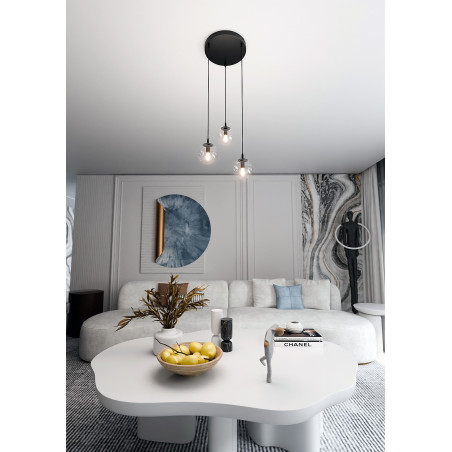 Lampa wisząca  COSMO 3 BL PREMIUM TRANSPARENT 711/3PREM EMIBIG