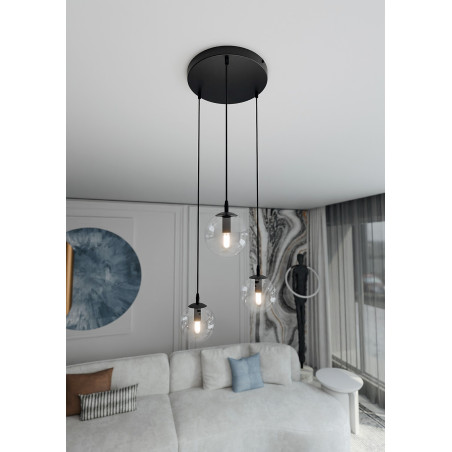 Lampa wisząca  COSMO 3 BL PREMIUM TRANSPARENT 711/3PREM EMIBIG
