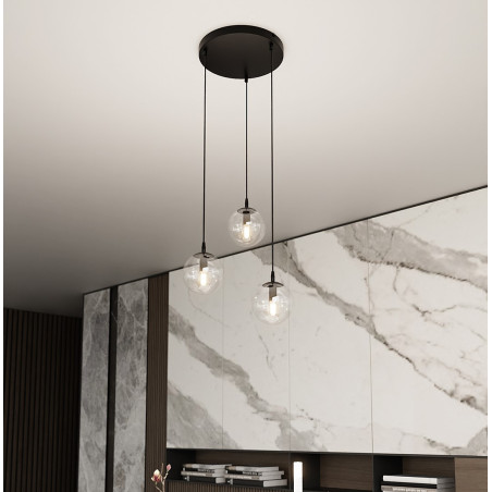 Lampa wisząca  COSMO 3 BL PREMIUM TRANSPARENT 711/3PREM EMIBIG