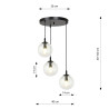 Lampa wisząca  COSMO 3 BL PREMIUM TRANSPARENT 711/3PREM EMIBIG