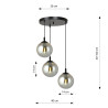 Lampa wisząca  COSMO 3 BL PREMIUM GRAFIT 712/3PREM EMIBIG