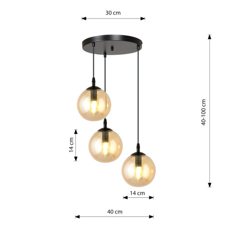Lampa wisząca  COSMO 3 BL PREMIUM MIODOWY 713/3PREM EMIBIG