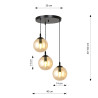 Lampa wisząca  COSMO 3 BL PREMIUM MIODOWY 713/3PREM EMIBIG