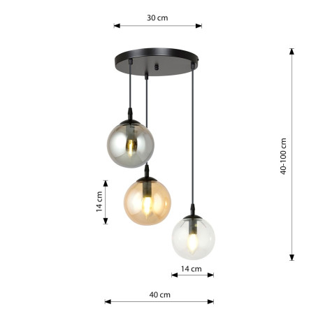 Lampa wisząca  COSMO 3 BL PREMIUM MIX 714/3PREM EMIBIG