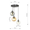 Lampa wisząca  COSMO 3 BL PREMIUM MIX 714/3PREM EMIBIG