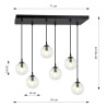 Lampa wisząca  COSMO 6 BL TRANSPARENT 711/6 EMIBIG