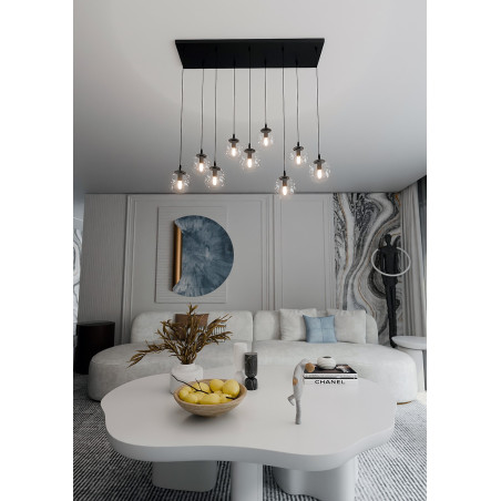 Lampa wisząca  COSMO 9 BL TRANSPARENT 711/9 EMIBIG
