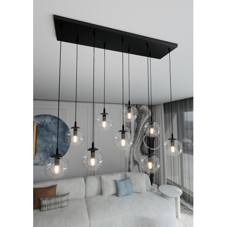 Lampa wisząca  COSMO 9 BL TRANSPARENT 711/9 EMIBIG