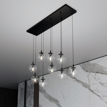 Lampa wisząca  COSMO 9 BL TRANSPARENT 711/9 EMIBIG