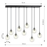 Lampa wisząca  COSMO 9 BL TRANSPARENT 711/9 EMIBIG