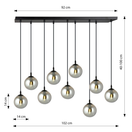 Lampa wisząca  COSMO 9 BL GRAFIT 712/9 EMIBIG