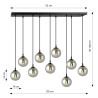 Lampa wisząca  COSMO 9 BL GRAFIT 712/9 EMIBIG