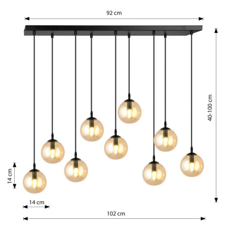 Lampa wisząca  COSMO 9 BL MIODOWY 713/9 EMIBIG