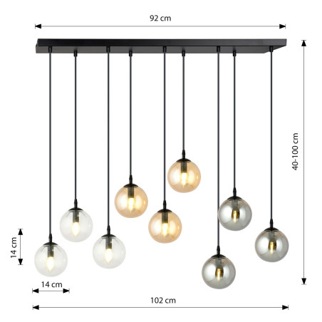 Lampa wisząca  COSMO 9 BL MIX1 714/9M1 EMIBIG