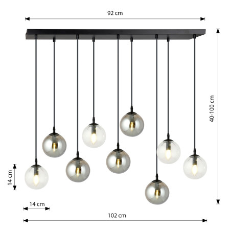 Lampa wisząca  COSMO 9 BL MIX2 714/9M2 EMIBIG