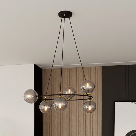 Lampa wisząca AZURA 6 BL GRAFIT 1294/6 EMIBIG