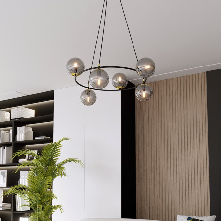 Lampa wisząca AZURA 6 BL GRAFIT 1294/6 EMIBIG