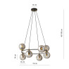 Lampa wisząca AZURA 8 BL GRAFIT 1294/8 EMIBIG