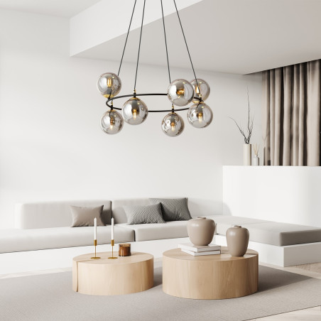 Lampa wisząca AZURA 8 BL GRAFIT 1294/8 EMIBIG