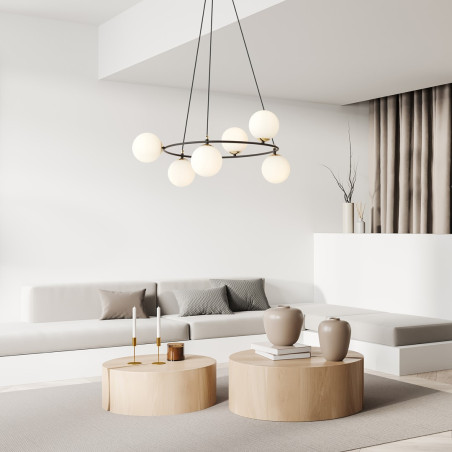Lampa wisząca AZURA 6 BL OPAL 1295/6 EMIBIG