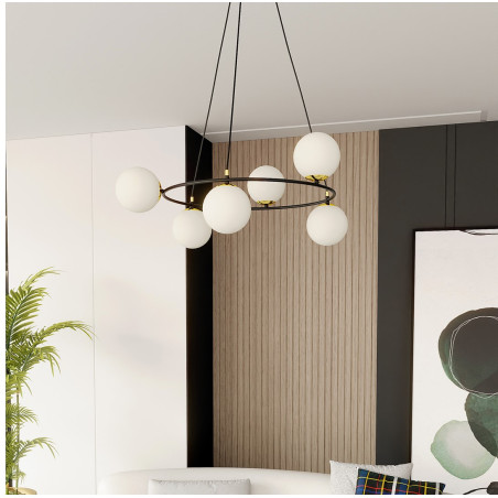 Lampa wisząca AZURA 6 BL OPAL 1295/6 EMIBIG