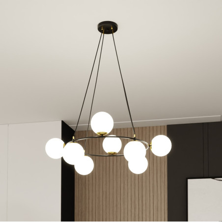 Lampa wisząca AZURA 8 BL OPAL 1295/8 EMIBIG