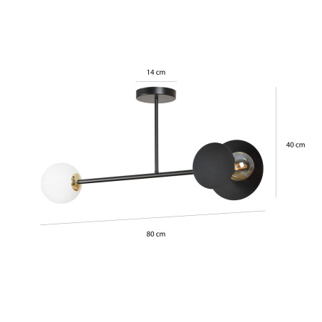 Lampa sufitowa  MINERVA 2 BLACK 612/2 EMIBIG