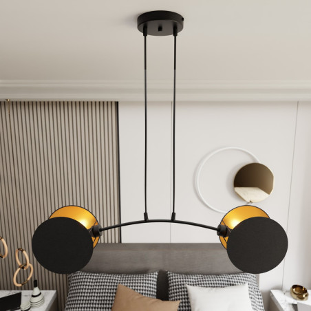 Lampa wisząca MOTIF 2 BLACK/GOLD 1325/2 EMIBIG