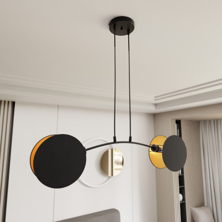 Lampa wisząca MOTIF 2 BLACK/GOLD 1325/2 EMIBIG