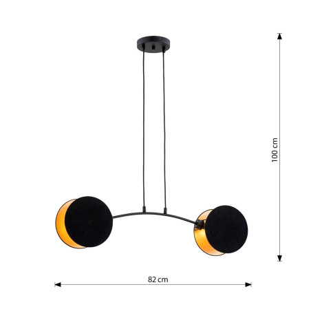Lampa wisząca MOTIF 2 BLACK/GOLD 1325/2 EMIBIG
