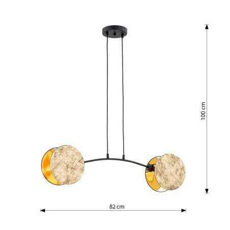 Lampa wisząca MOTIF 2 GOLD 1326/2 EMIBIG