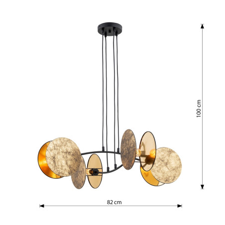 Lampa wisząca MOTIF 4 GOLD 1326/4 EMIBIG