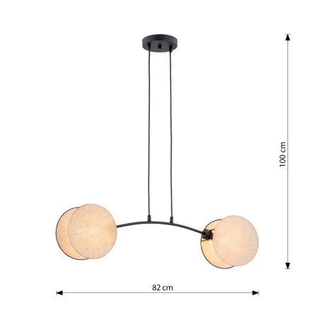 Lampa wisząca MOTIF 2 NATURAL 1328/2 EMIBIG