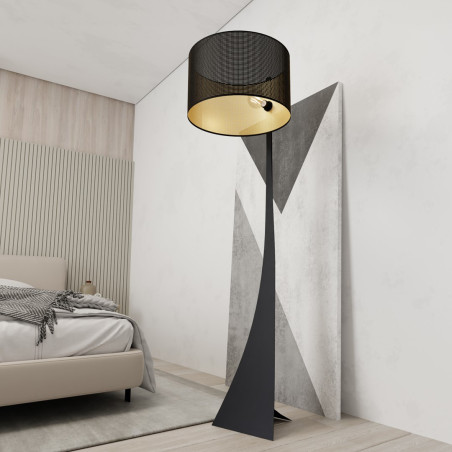 Lampa podłogowa ESTRELLA LP1 BLACK/GOLD 1156/LP1 EMIBIG
