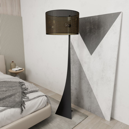 Lampa podłogowa ESTRELLA LP1 BLACK/GOLD 1156/LP1 EMIBIG