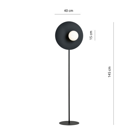 Lampa podłogowa OSLO LP BLACK/OPAL 1187/LP EMIBIG
