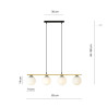 Lampa wisząca ALORA 4 BL OPAL 1254/4 EMIBIG