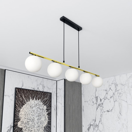 Lampa wisząca ALLORA 5 BL OPAL 1254/5 EMIBIG