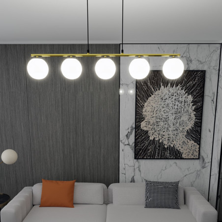 Lampa wisząca ALLORA 5 BL OPAL 1254/5 EMIBIG